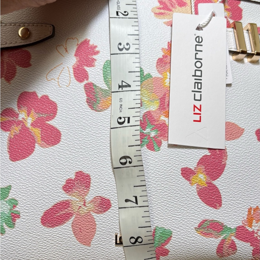 Liz Claiborne Satchel pink Floral handbag crossbody purse shoulder bag - Picture 14 of 16